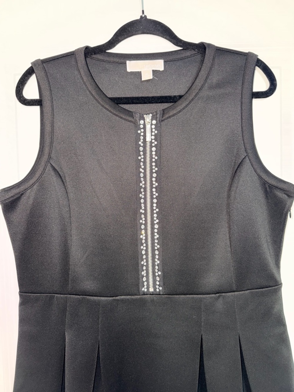 Michael Kors Black Sleeveless Jewel-Trim A-Line Mini Dress Women’s size XL - Picture 4 of 9